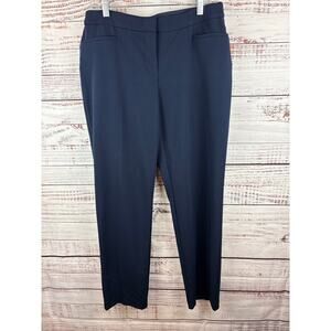 Womens Alfani Navy Blue Dress Pants Slacks Career Stretch Ankle Straight Leg 8 S